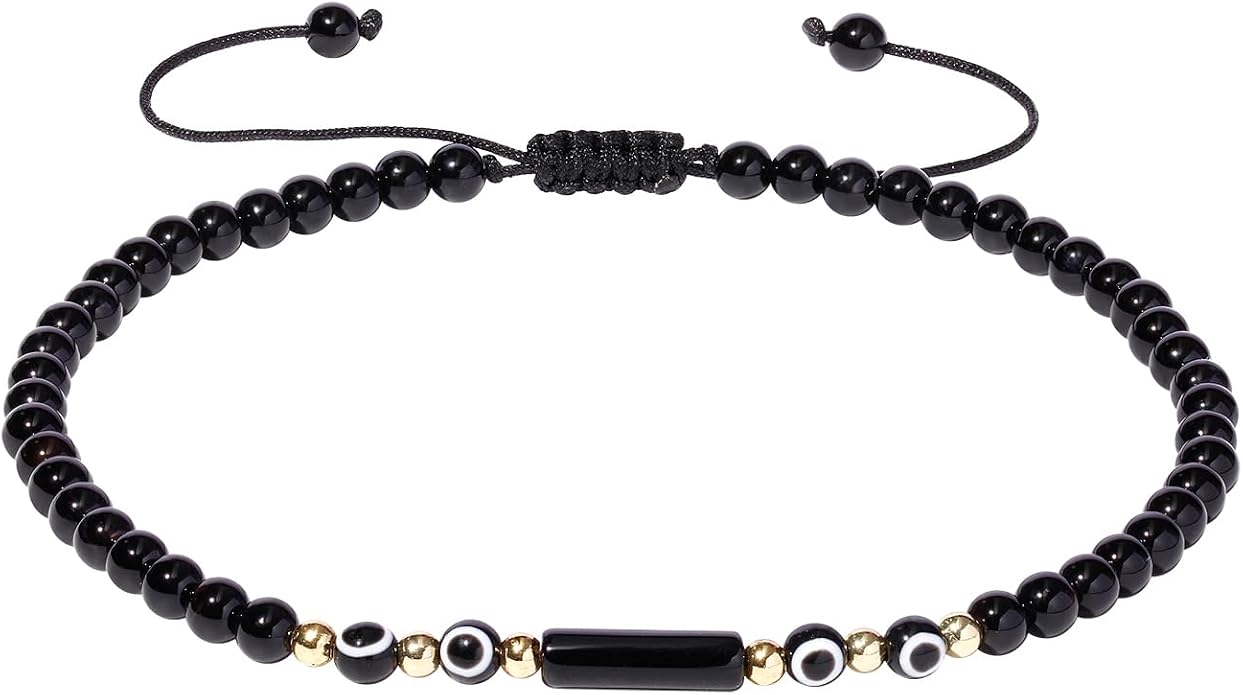 Spiritual Agate Evil Eye Beaded Anklet Protection Beach Jewelry