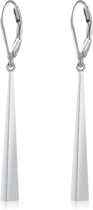 S925 Sterling Silver Vertical Drop Dangle Earrings Gift for Women Teenage