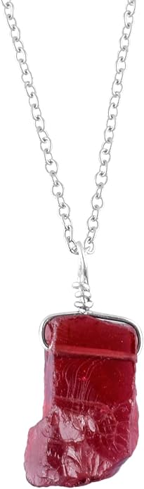Natural Gemstone Pendant Necklace for Women Handmade Birthstone Healing Crystal Jewelry Chain 20" Stone Birthday Christmas Wedding Gifts for Her