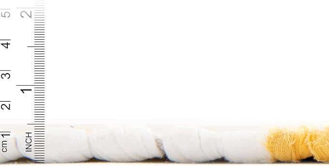 Unique Loom Chindi Rag Collection Area Rug - Striped (2' 7" x 12' 2" Runner, Yellow and Ivory)