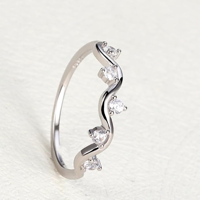 Healing Is Not Linear Self Love Highs and Lows Wave Ring, Inspirational Wave Encouraged Ring, Personalized Stacking Self Love Ring Jewelry Gift for Women