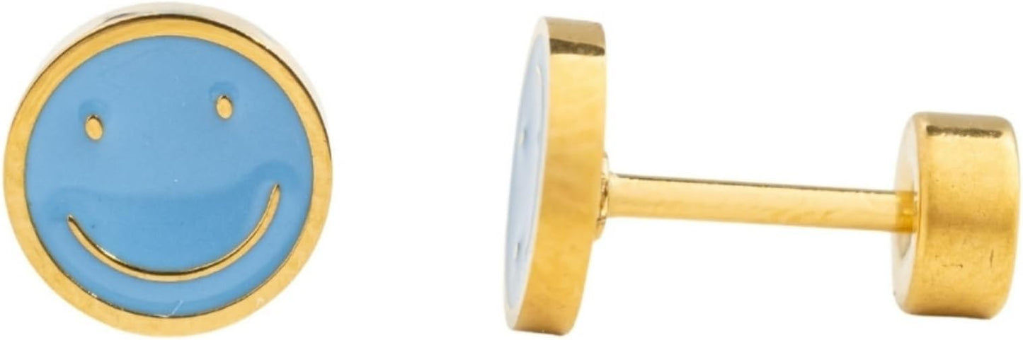 Colorful Stud Earrings - Gold, hypoallergenic, flat back earrings, all-day comfort for sensitive ears