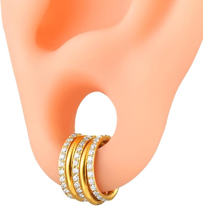 Casvort 5/10 PCS 16G Seamless Septum Nose Piercing Rings Zirconia Segment Tragus Hoop Rings 316 Stainless Steel Helix Ring Stack Clickers Ear Plugs Hangers Women Body Jewelry