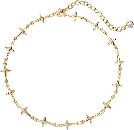 MEVECCO Anklet for Women Gold Chain 14K Gold Plated Dainty Boho Beach Summer Simple Foot Jewelry Ankle Bracelet