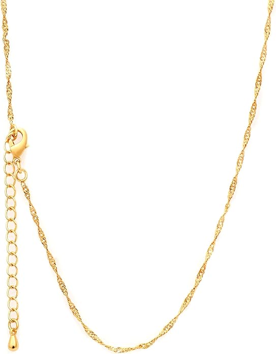 14K Gold Plated Paper Clip Chain Link Necklace Satellite Cross Key Starfish Turquoise Heart Necklace for Women