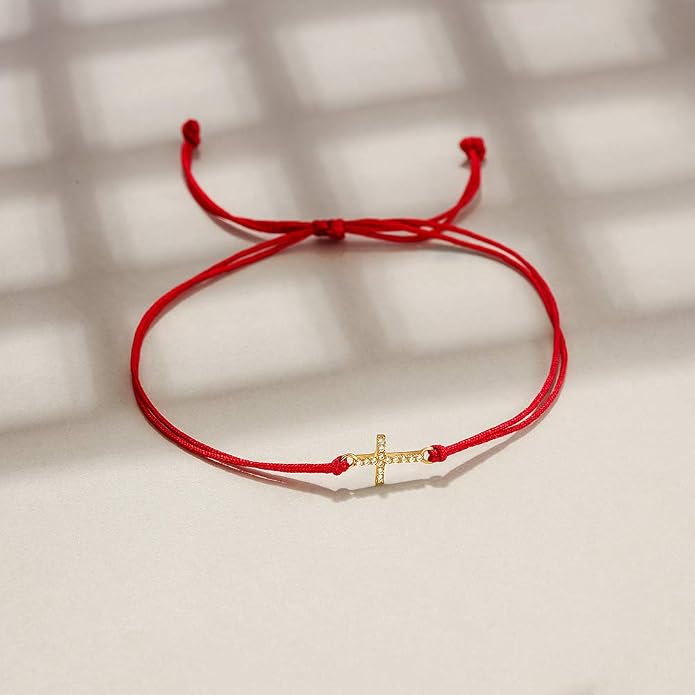 Evil Eye Bracelets Adjustable Charm Lucky Protection Spiritual Kabbalah Red/Black String Thread Bracelet Anklet with Infinity/Cross/Hamsa/Heart/Butterfly Jewelry for Women.