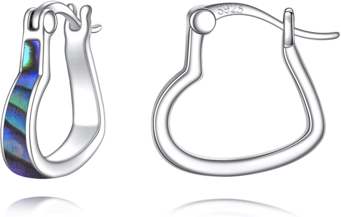 Sterling Silver Hoop Earrings Small Hoop Sun/Leaf/Triangle Huggie Earrings for Women Hypoallergenic