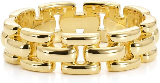 FRUMOS Gold Wedding Rings For Women,14k Stackging Rings Non Tarnish,Chain Cz Promise Rings,Wedding Band,Valentines Mother Christmas