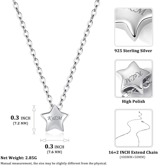ChicSilver 925 Sterling Silver Cross/Heart/Butterfly/Star/Moon Necklace for Women, Hypoallergenic Dainty Small Silver Pendant Necklaces (with Gift Box)