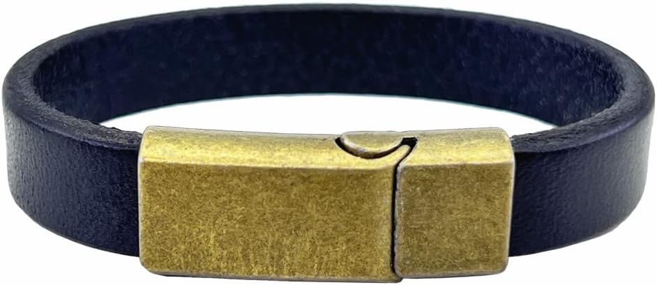 Mens Genuine Leather Bracelet - Handmade Adjustable Leather Cuff Bracelet punk Style leather wrap Wristband for Men
