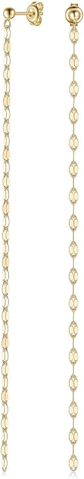 Long Chain Dangle Earrings Dainty Tassel Drop Linear Earrings Hypoallergenic Jewelry