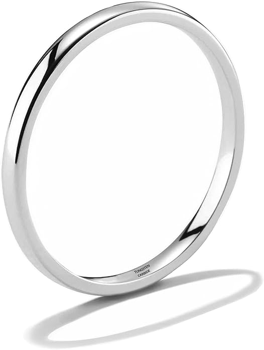 NOKMIT 2mm 4mm 6mm Gold Wedding Bands for Women Men Dainty Gold Silver Tungsten Cigar Band Rings Thumb Pinky Ring High Polish Non Tarnish Comfort Fit Size 4-12