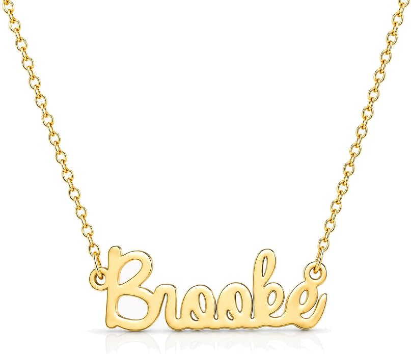 MOMOL 18K Gold Plated Stainless Steel Name Necklace Personalized Custom Name Necklace Customized Nameplate Necklace for women