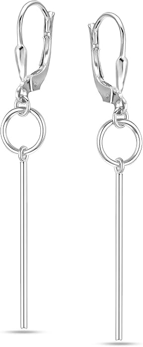 LeCalla 925 Sterling Silver Teardrop Dangle Earrings for Women | Lightweight Vertical Drop Dangle Earrings | Minimalist Dangling Earring Jewelry Gifts for Women