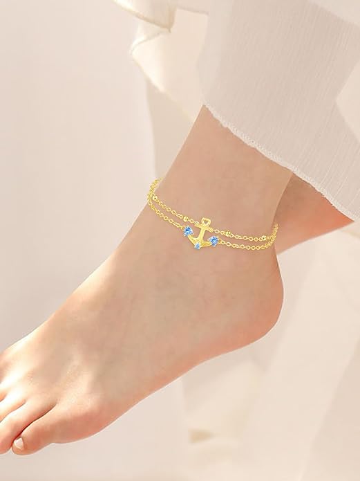 Palpitate Anchor/Infinity/Mermaid Anklets Nautical Ankle Bracelet 925 Sterling Silver Elegance Anklets Jewelry Christmas Gifts for Women