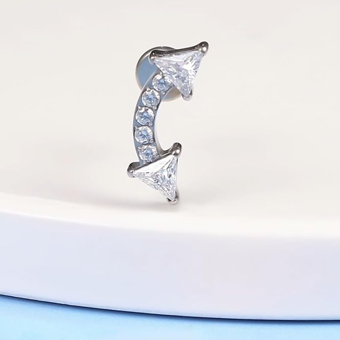 limerencia 18G Hypoallergenic Titanium Tragus Body Piercing Jewelry Set Flat Back Piercing Studs Earrings for Women Cartilage Helix Conch Medusa