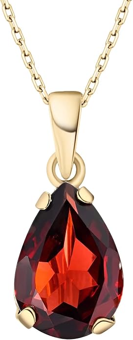 14K Gold Plated Gemstone Necklace for Women - Birthestone Teardrop Necklace - Gold Jewelry for Women - Dainty Gold Necklace - Everyday Necklaces - Gold Necklaces for Women
