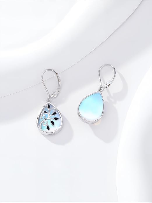 Midari Heart Dangle Earrings 925 Sterling Silver Leverback Drop Earrings Teacher Music Art Jewelry Gifts for Women Students Apple/Guitar/Palette/Note Design