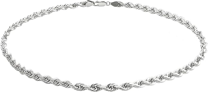 Savlano 925 Sterling Silver Solid Italian Figaro, Rope,Herringbone, Curb, Ball Bead, Snake, Mariner Chain Anklet for Women, Comes in 0.8mm - 5mm With Gift Box