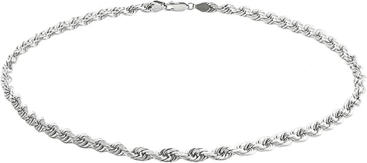 Savlano 925 Sterling Silver Solid Italian Figaro, Rope,Herringbone, Curb, Ball Bead, Snake, Mariner Chain Anklet for Women, Comes in 0.8mm - 5mm With Gift Box