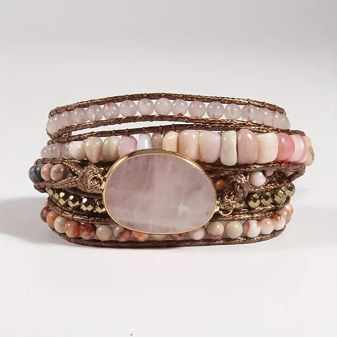 Women Wrap Bracelets Boho Natural Stone Jasper Turquoises Strand Bracelet Jewelry Collection