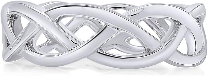 AFFY Celtic Knot Eternity Wedding Band Ring for Women, 14K Gold Plated 925 Sterling Silver, Engagement Promise Ring, Unique Celtic Jewelry Gift