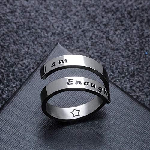 Inspirational Rings for Women Statement Stainless Steel Spiral Wrap Twist Ring Encouragement Personalized Jewelry Birthday Gifts