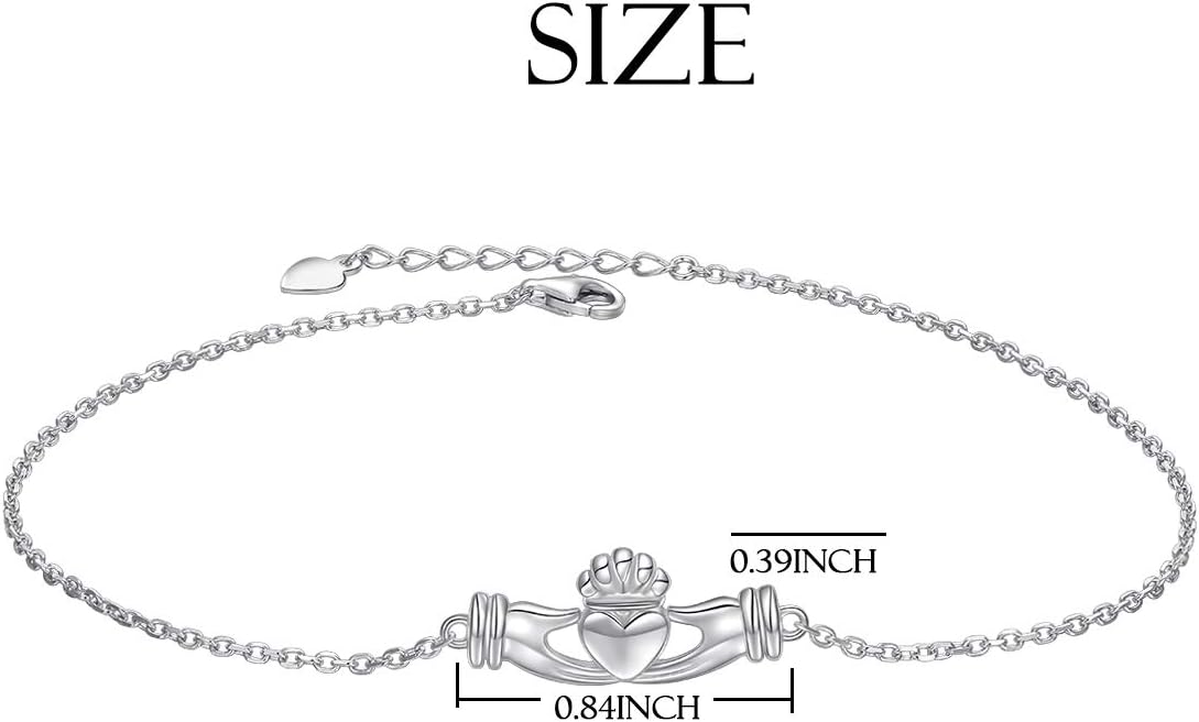 FLYOW S925 Sterling Silver Anklet for Women Summer Boho Beach Charm Adjustable Foot Ankle Bracelet Jewelry Birthday Gift