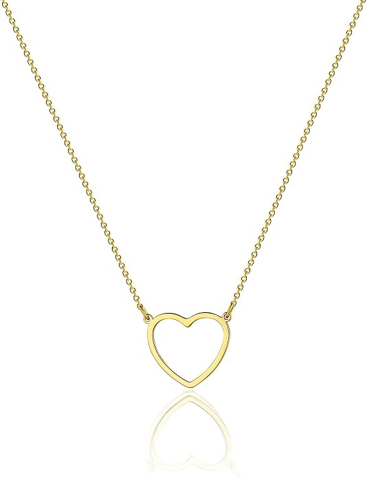 Kyerlyn Simple Gold Necklace Cute Tiny 14k Gold Plated Choker Necklaces Hollow Necklace for Women Dainty Gold Necklaces Minimalist Trendy Jewelry Gifts