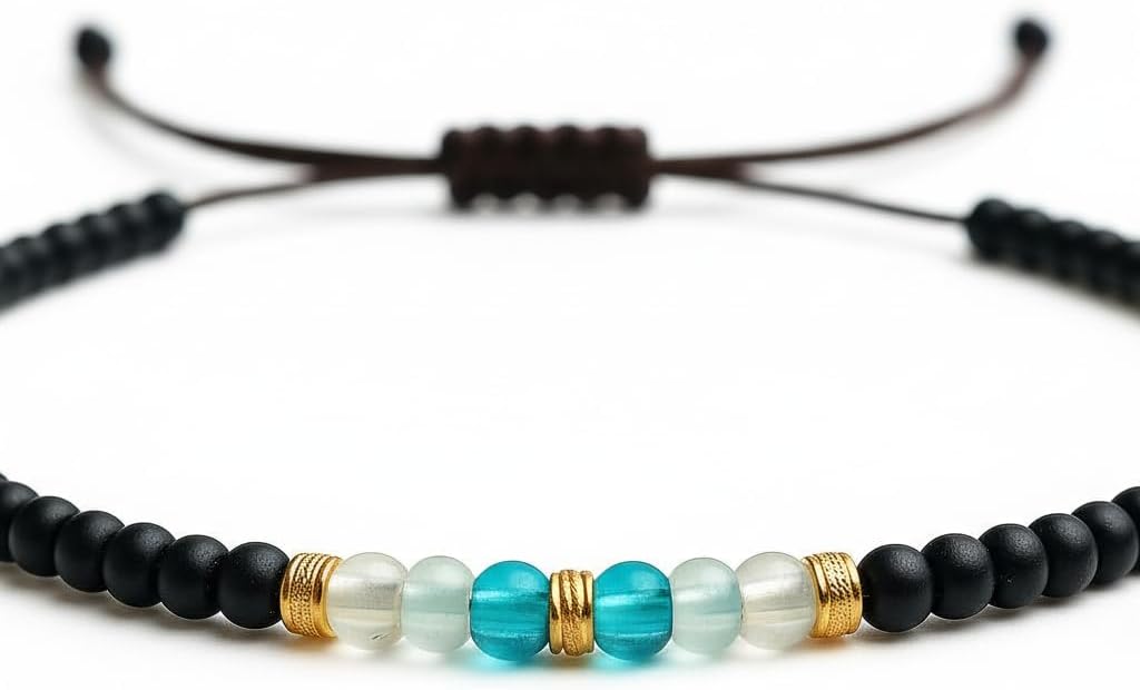 Anklets for Women, Handmade Colorful Beaded Adjustable Gemstone Anklet, Colorful Small Beads Hippie Foot Jewelry, Ankle Bracelet, Boho Style Waterproof, Gift Set with Box & Ribbon