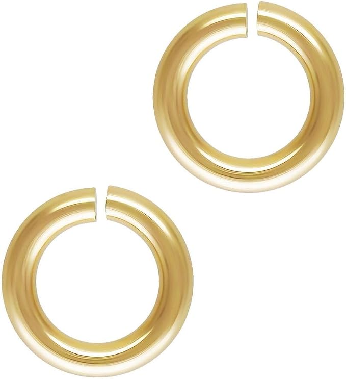 50pcs Adabele Real 1/20 14K Gold Filled Open Jump Rings 4mm (0.16 Inch) Small O Ring Connector (0.64mm/22 Gauge)