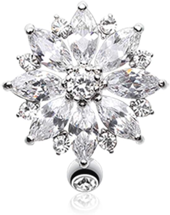 Radiant Flower Multi-Gem Marquise WildKlass Belly Button Ring