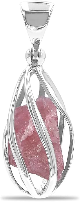 Starborn Gemstone teardrop Style Cage Pendant Sterling Silver