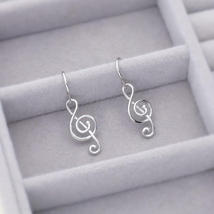 BERRICLE Sterling Silver Minimalist Dangle Earrings for Women, Gold Flashed Fish Hook/Leverback Drop Earrings - Trendy Design in Ball Bead, Bar, Teardrop, Treble Clef Music Note