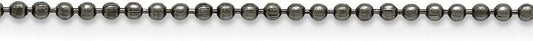 Solid Stainless Steel 2.00mm Beaded Ball Vintage Antiqued Chain Necklace - with Secure Lobster Lock Clasp