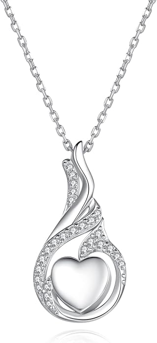 Cremation Jewelry 925 Sterling Silver Teardrop Urn Necklace for Ashes Heart Shape Memorial Keepsake Pendant for Human Ashes for Women Gift