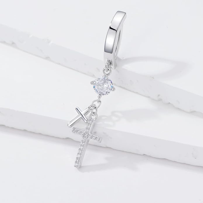Butterfly Cross Shark Belly Button Ring 925 Sterling Silver Clicker Belly Rings Dangle Navel Ring Hypoallergenic Navel Piercing Belly Piercing Jewelry Gifts for Women