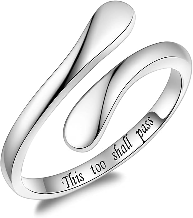 Fookduoduo 925 Sterling Silver Ring Inspirational Jewelry adjustable Wrap Open Rings for Women