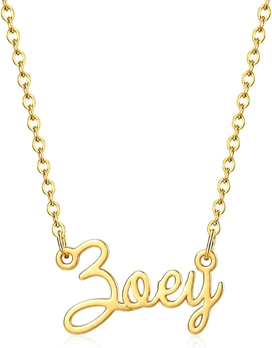 MOMOL 18K Gold Plated Stainless Steel Name Necklace Personalized Custom Name Necklace Customized Nameplate Necklace for women