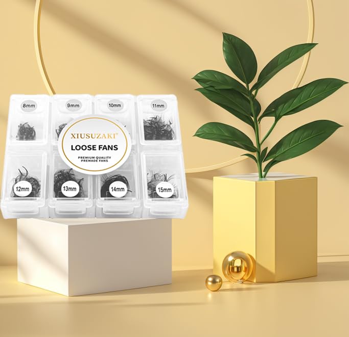Premade Fans Eyelash Extensions 600 Fans 10D Premade Lash Fans Volume Lash Extensions 0.07 Thickness Eyelash Extension C Curl Mix 13-20mm Fluffy Soft Handmade Loose Fan(600Fans-10D-0.07-C,13-20mm)