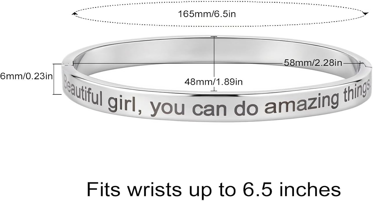 Inspirational Christian Bracelet for Women, Oval Engraved Bible Verse Love Bangle Cuff, Faith Scripture Jewelry, Religious Encouragement Gift for Mom Daughter Sister Friend