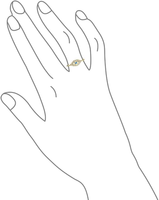 Bling Jewelry Minimalist 14K Rose Gold Plated .925 Sterling Silver Midi Knuckle 1MM Band Stackable Delicate CZ Halo Evil Eye Ring For Women Teen