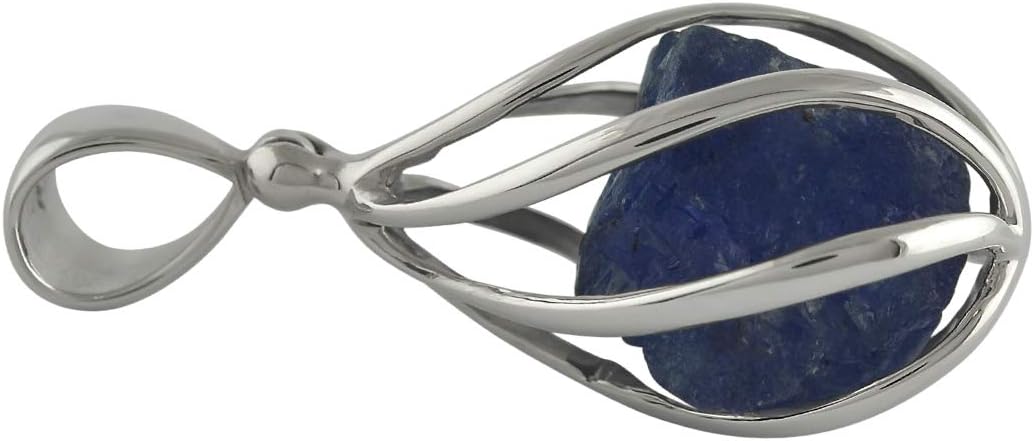 Starborn Gemstone teardrop Style Cage Pendant Sterling Silver
