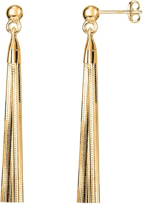 Savlano 925 Sterling Silver 18k Gold Plated Dangle Drop Tassel Stud Earrings For Women and Teens Comes In White Gold, Yellow Gold & Rose Gold Colors Comes With Savlano Gift Box