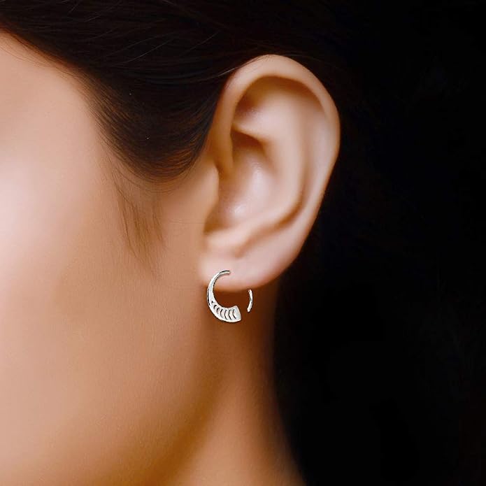 LeCalla 925 Sterling Silver Threader Earrings for Women | Handmade Wire Boho Hoops & Drop Earrings in Spiral, Heart, Bar Designs | Lightweight Pull Through Earring Jewelry Gift for Birthday, Anniversary