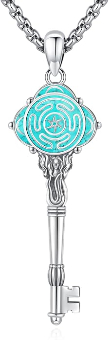 Pentagram Necklace Sterling Silver Triple Moon Goddess/Celtic Knot Witches Knot/Ankh/Sun and Moon/Hecate/Lilith/Santa Muerte/Tetragrammaton Pendant Necklace Pagan Wiccan Magic Egyptian Amulet Jewelry for Women Men
