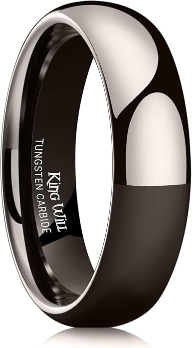 King Will Tungsten Carbide Wedding Band for Men Women Promise Rings for Couples Domed High Polish