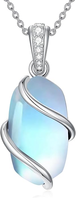 HPQQ Necklace for Women 925 Sterling Silver Dainty Gemstone Pendant Fine Jewelry Birthday Mothers Day Gifts for Mom Wife Her