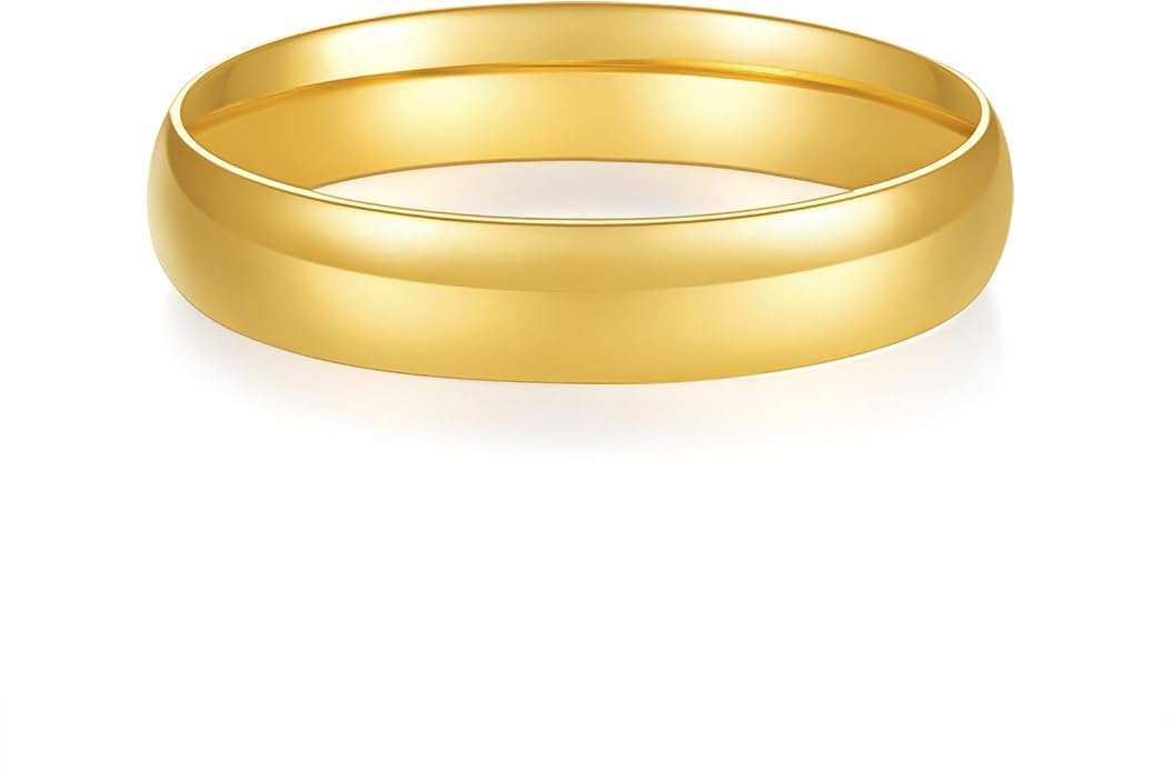 BORUO Silver Ring - 925 Sterling Silver Rings for Women - 14K Gold Plated Waterproof Wedding Band - Elegant Stacking Silver Band For Women and Men - Gifts for Special Occasions 4mm, 6mm Ring Size 4-15