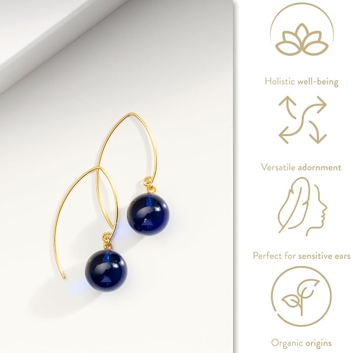Pull-Through Earrings, Amber Jewelry, Faceted Sparkling Amber Earrings - Parent